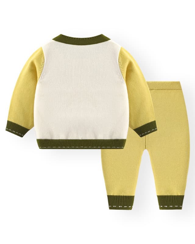 baby autumn and winter sweater set knitted cardigan two piece set