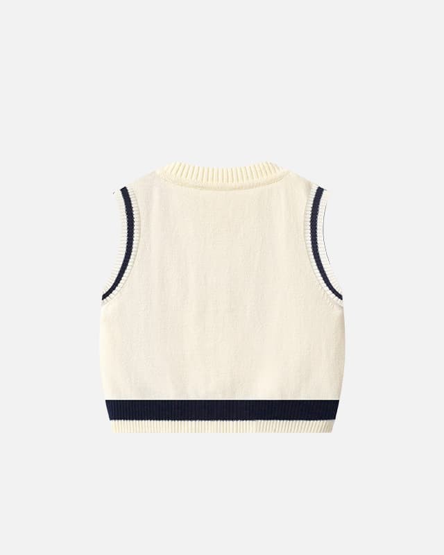 Spring and autumn British style baby knitted cardigan vest vest for outer wear
