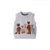 Autumn and winter double-layer warm round neck knitted vest