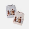 Autumn and winter double-layer warm round neck knitted vest