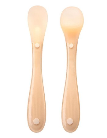 Silicone spoon for newborn baby baby food spoon for feeding water silicone soft spoon two-piece set