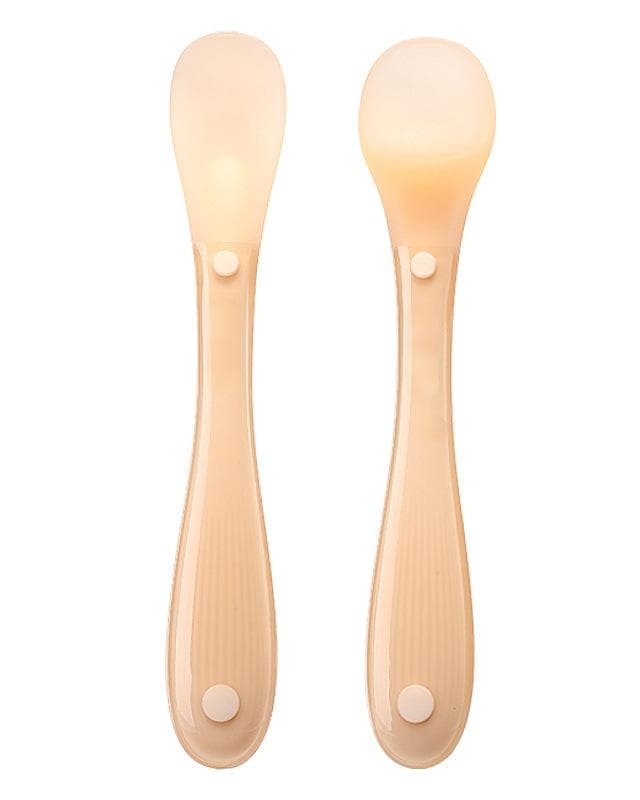 Silicone spoon for newborn baby baby food spoon for feeding water silicone soft spoon two-piece set