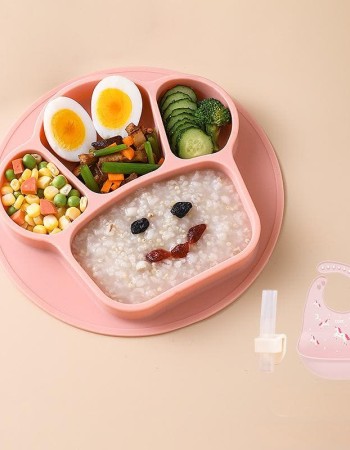 Baby integrated dining tray Children's silicone suction bowl