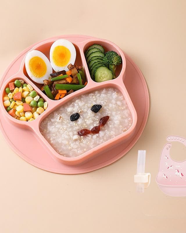 Baby integrated dining tray Children's silicone suction bowl