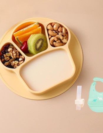 Baby integrated dining tray Children's silicone suction bowl