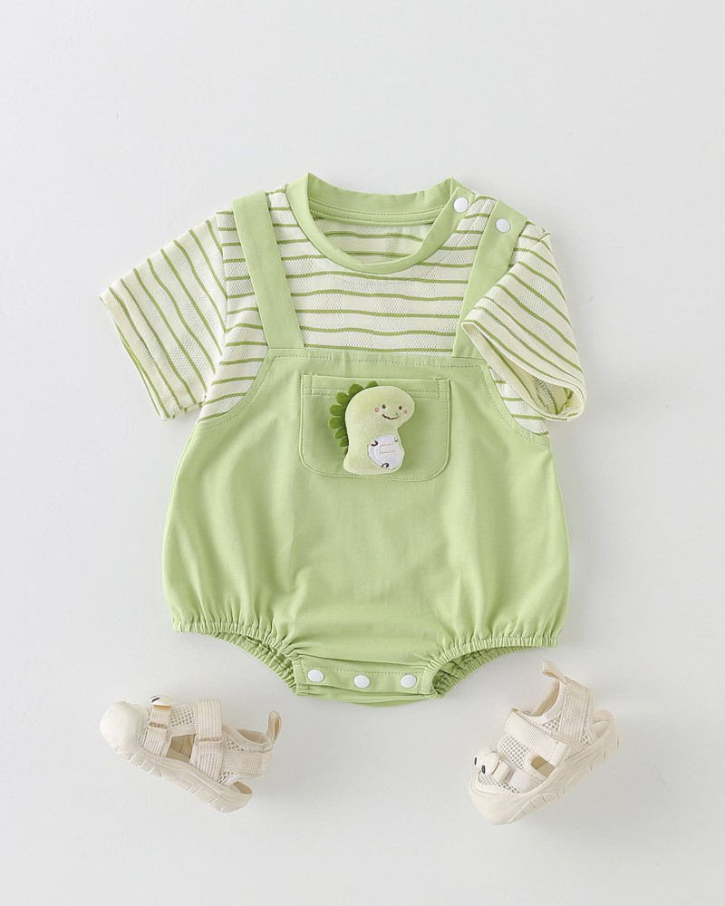 Cartoon striped onesie