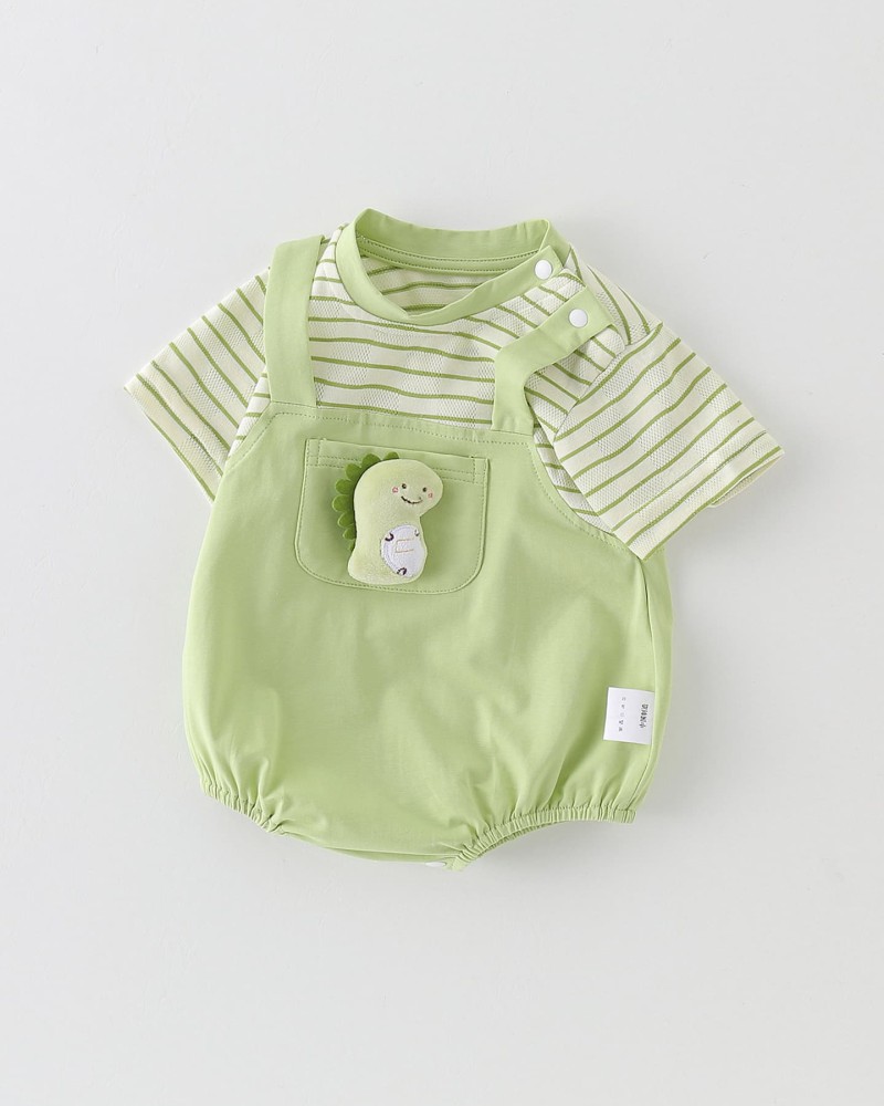 Cartoon striped onesie