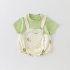Two-piece faux overalls