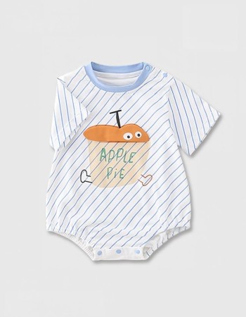 Striped short-sleeve cute onesie