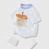 Striped short-sleeve cute onesie