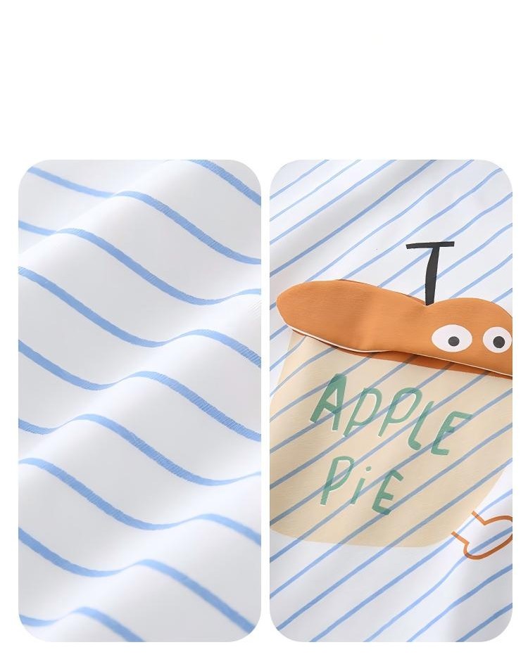 Striped short-sleeve cute onesie