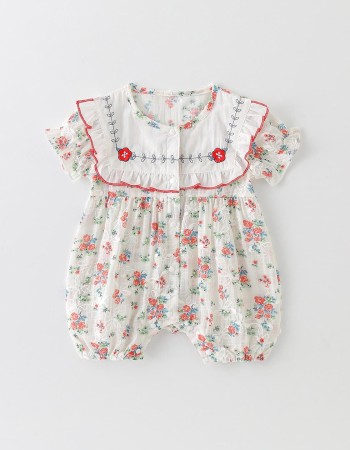 Baby romper with floral pattern