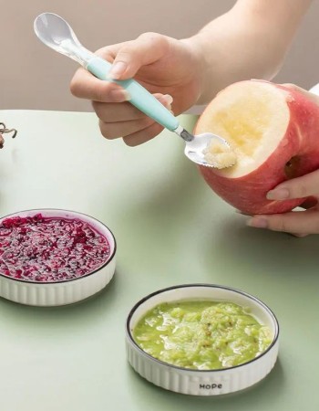 Dual-headed baby food spoon