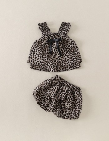 Leopard Print Baby Girl Fashion Two-Piece Set