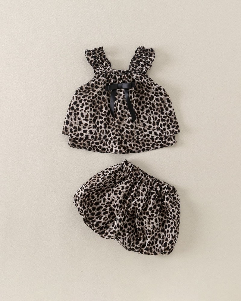 Leopard Print Baby Girl Fashion Two-Piece Set