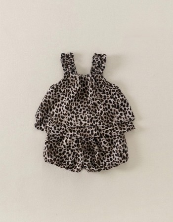 Leopard Print Baby Girl Fashion Two-Piece Set