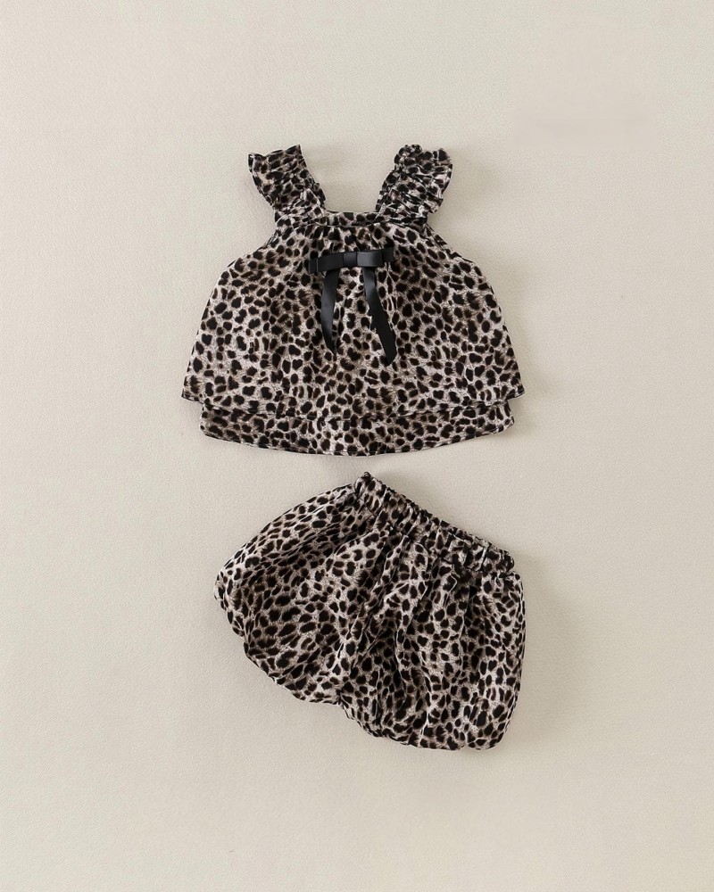 Leopard Print Baby Girl Fashion Two-Piece Set