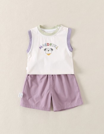 Baby Cartoon Sleeveless Vest Set