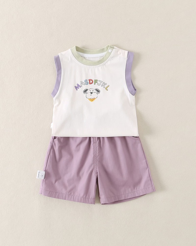 Baby Cartoon Sleeveless Vest Set
