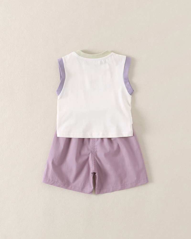 Baby Cartoon Sleeveless Vest Set