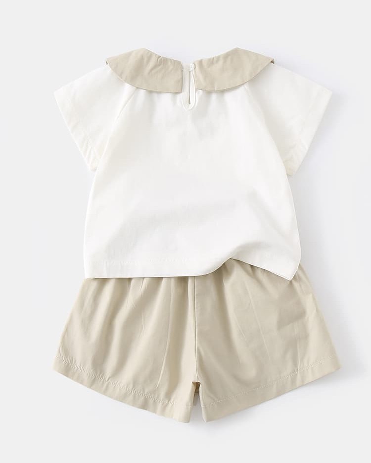 Baby Two-Piece Set with Short Sleeve Top and Shorts
