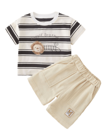 Lightweight children's pure cotton short-sleeve set
