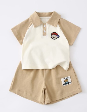 Baby Turn-Down Sleeve Short-Sleeve Shorts Two-Piece Set