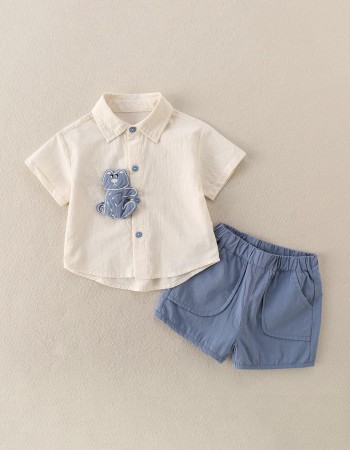 Cute outerwear short-sleeve two-piece set