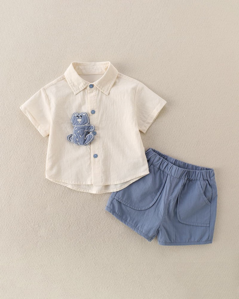 Cute outerwear short-sleeve two-piece set