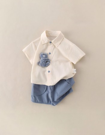 Cute outerwear short-sleeve two-piece set