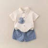 Cute outerwear short-sleeve two-piece set