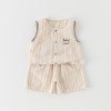 Casual sleeveless vest and shorts set
