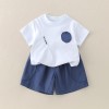 Children's Short Sleeve and Shorts Set, Casual Outing Two-Piece Ensemble