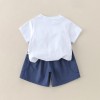 Children's Short Sleeve and Shorts Set, Casual Outing Two-Piece Ensemble