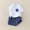 Children's Short Sleeve and Shorts Set, Casual Outing Two-Piece Ensemble