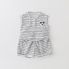 Striped vest and shorts set for toddlers, summer outdoor wear, two-piece separates