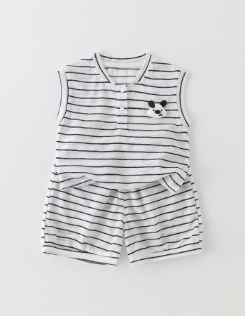 Striped vest and shorts set for toddlers, summer outdoor wear, two-piece separates