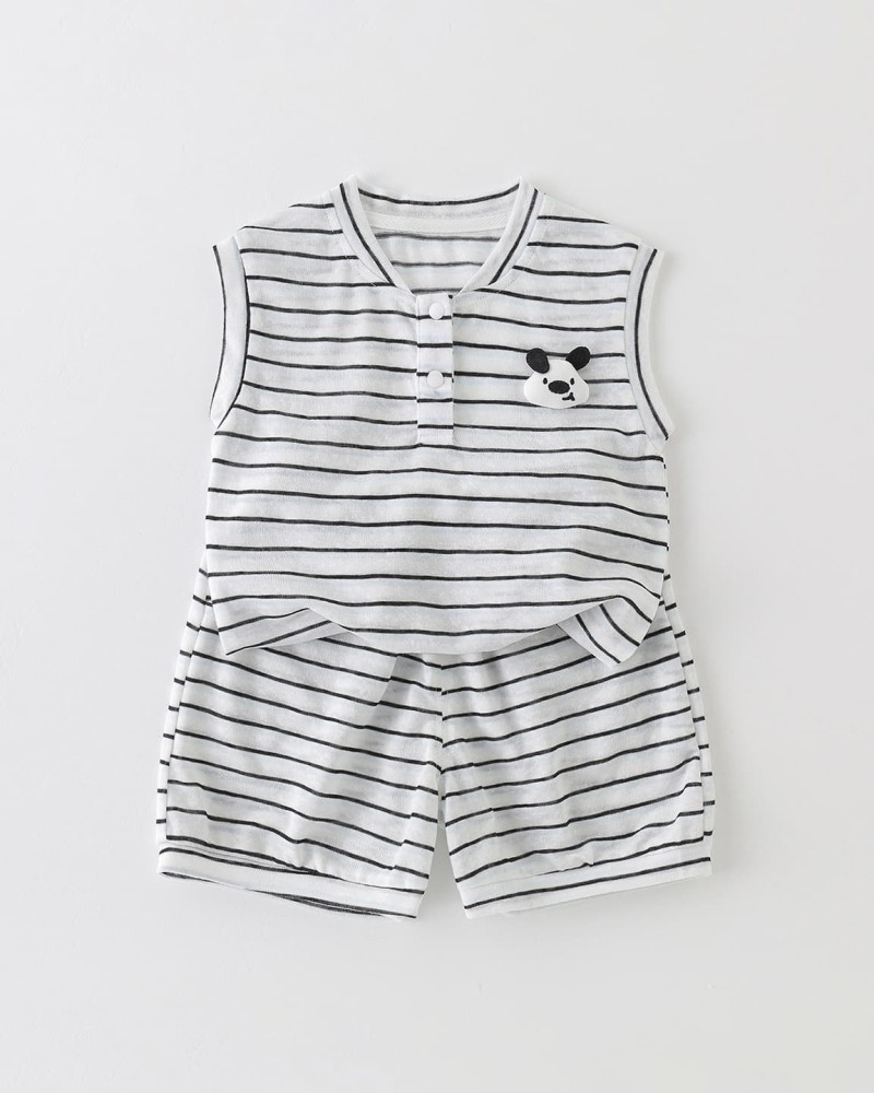 Striped vest and shorts set for toddlers, summer outdoor wear, two-piece separates