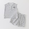 Striped vest and shorts set for toddlers, summer outdoor wear, two-piece separates