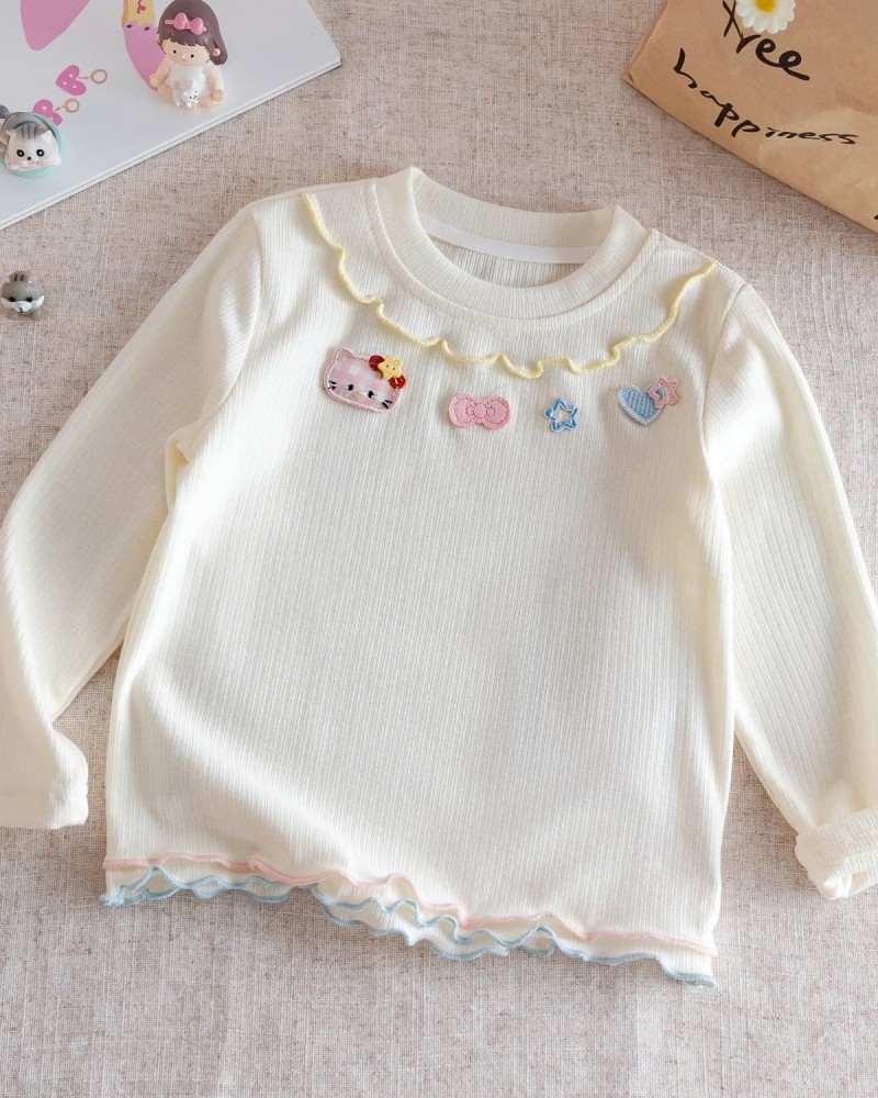 Long-sleeve round neck T-shirt