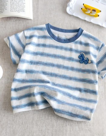 Round neck short-sleeve pullover