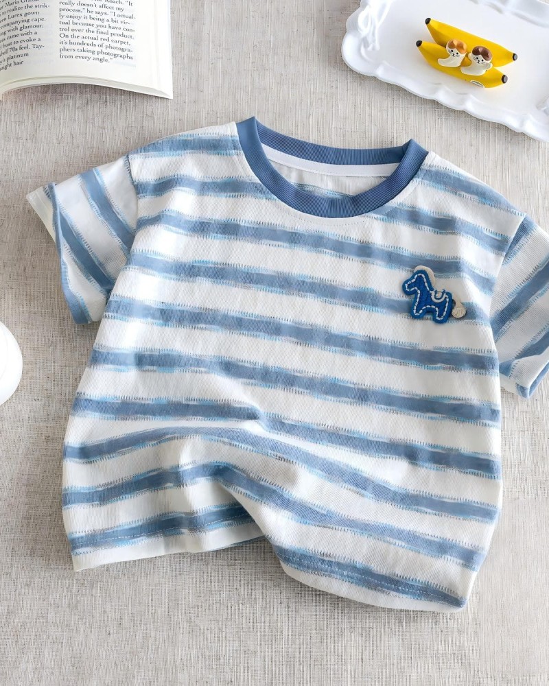 Round neck short-sleeve pullover