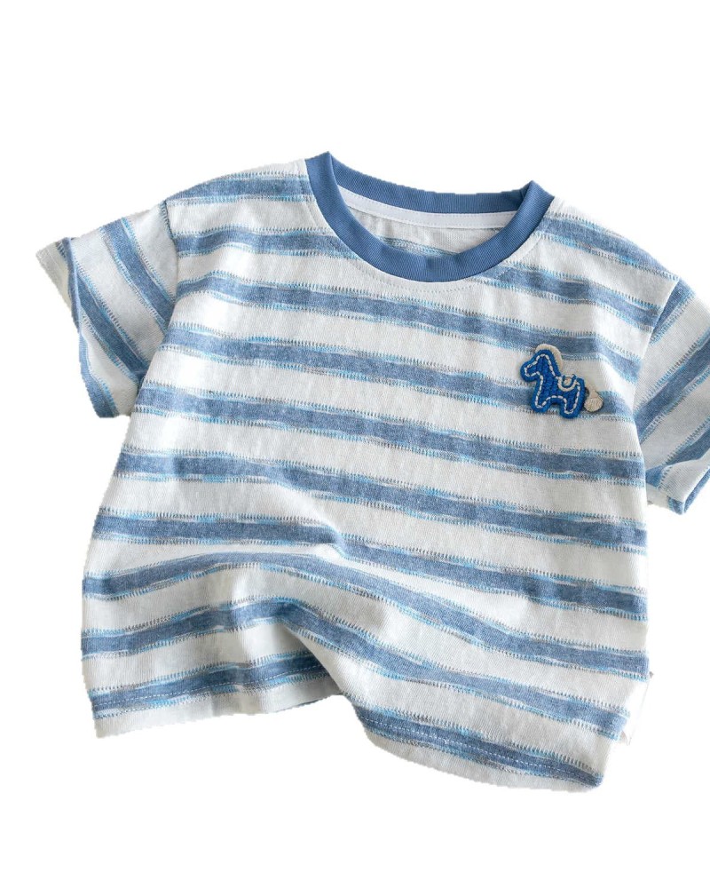 Round neck short-sleeve pullover