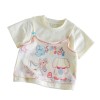 Cartoon print two-piece style short-sleeve T-shirt