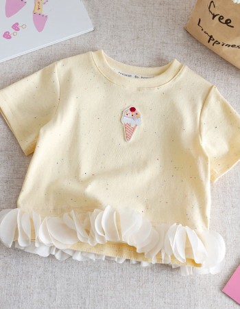 Round-neck short-sleeve top