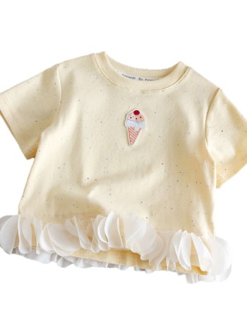 Round-neck short-sleeve top